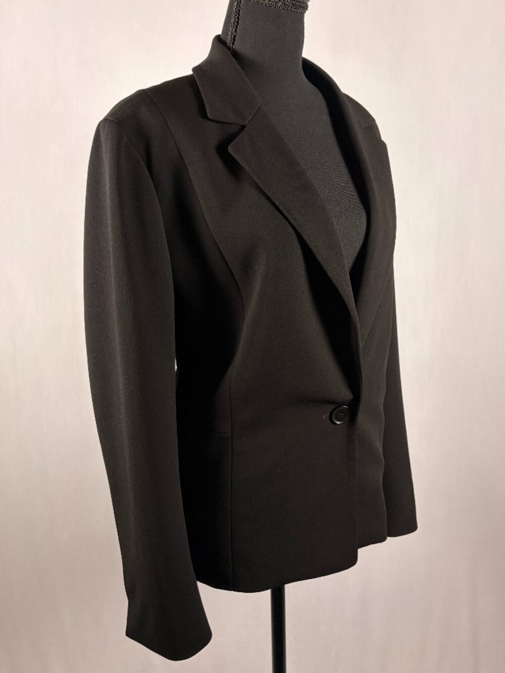 Kasper | One Button Career Blazer | Women’s XL | Black Stretch Tailored Jacket